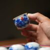 Hand-painted Qinghua Underglaze Red Porcelain landscape egg-shaped 45ml Tea Cup
