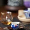 Hand-painted Qinghua Underglaze Red Porcelain landscape egg-shaped 45ml Tea Cup