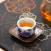Hand-painted Qinghua Underglaze Red Porcelain landscape egg-shaped 45ml Tea Cup