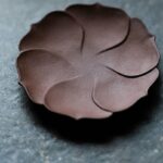 Handmade Carved Aged Zini Layered Lotus Petal Tea Boat