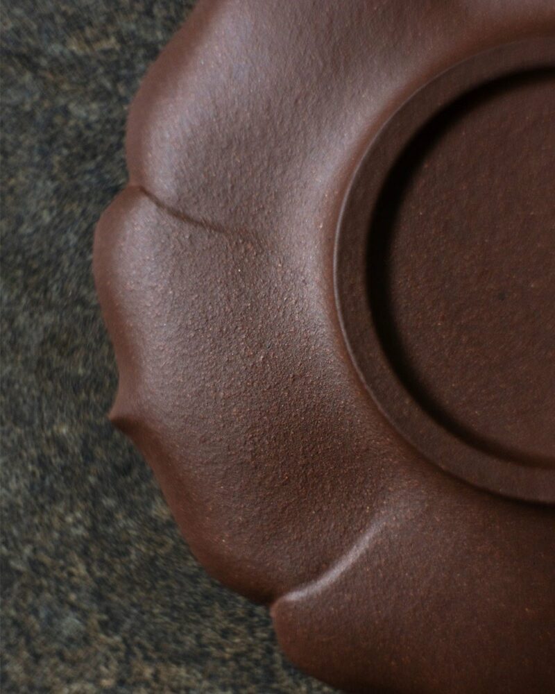 Handmade Carved Aged Zini Layered Lotus Petal Tea Boat