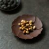 Handmade Carved Aged Zini Layered Lotus Petal Tea Boat