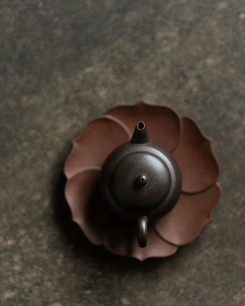 Handmade Carved Aged Zini Layered Lotus Petal Tea Boat