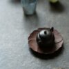 Handmade Carved Aged Zini Layered Lotus Petal Tea Boat