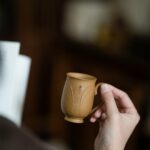 Handmade Carved Duanni Lotus Relief 100ml Tea Cup With Handle