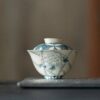 Handmade-Hand-painted-Qinghua-Powder-Glaze-Ceramic-Peony-120ml-Gaiwan2 Handmade Hand-painted Qinghua Powder Glaze Ceramic Peony 120ml Gaiwan