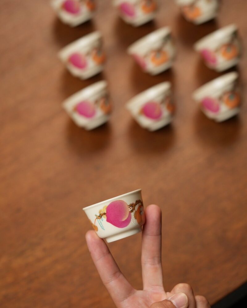 Handmade-Overglaze-decoration-Porcelain-Auspicious-Fu-Lu-Shou-50ml-Tea-Cup2 Handmade Overglaze decoration Porcelain Auspicious Fu Lu Shou 50ml Tea Cup