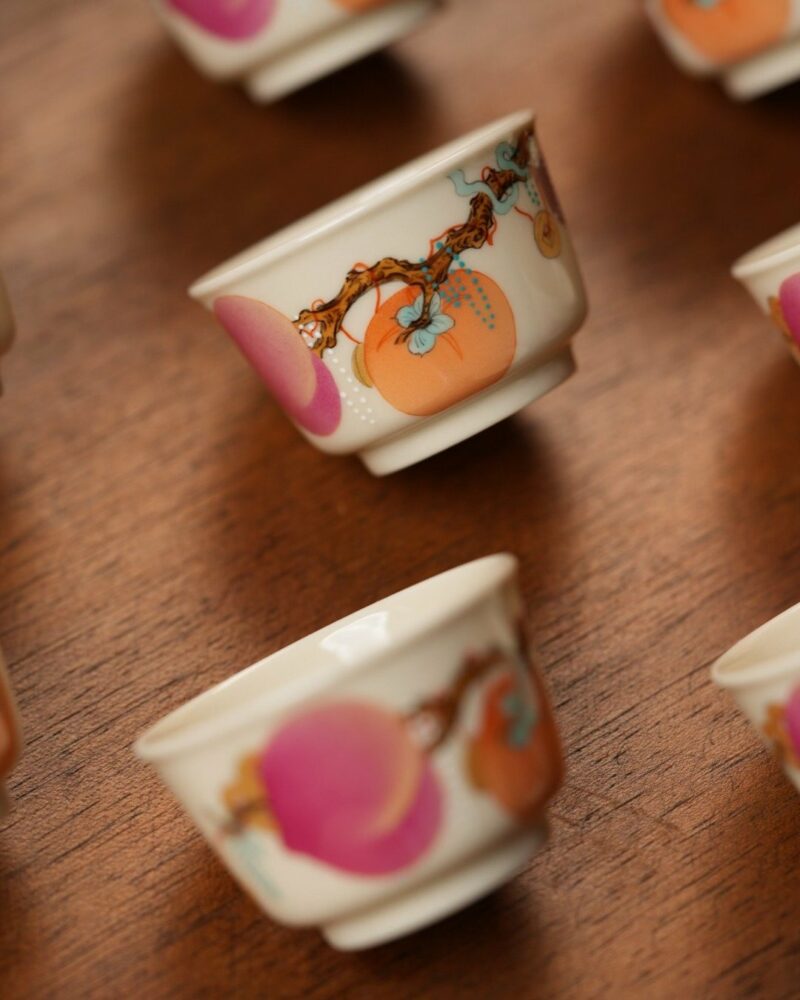 Handmade-Overglaze-decoration-Porcelain-Auspicious-Fu-Lu-Shou-50ml-Tea-Cup4 Handmade Overglaze decoration Porcelain Auspicious Fu Lu Shou 50ml Tea Cup