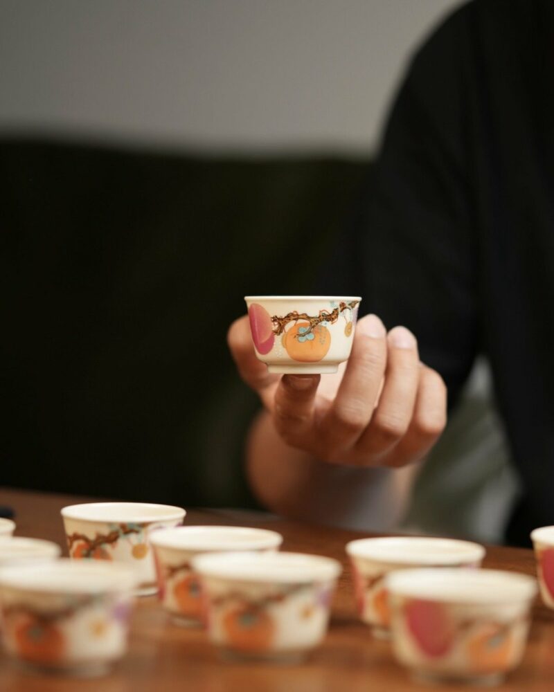 Handmade-Overglaze-decoration-Porcelain-Auspicious-Fu-Lu-Shou-50ml-Tea-Cup6 Handmade Overglaze decoration Porcelain Auspicious Fu Lu Shou 50ml Tea Cup