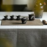 Handmade Powder Glaze Ceramic Ink-like Cloud Brushwork 100ml Gaiwan