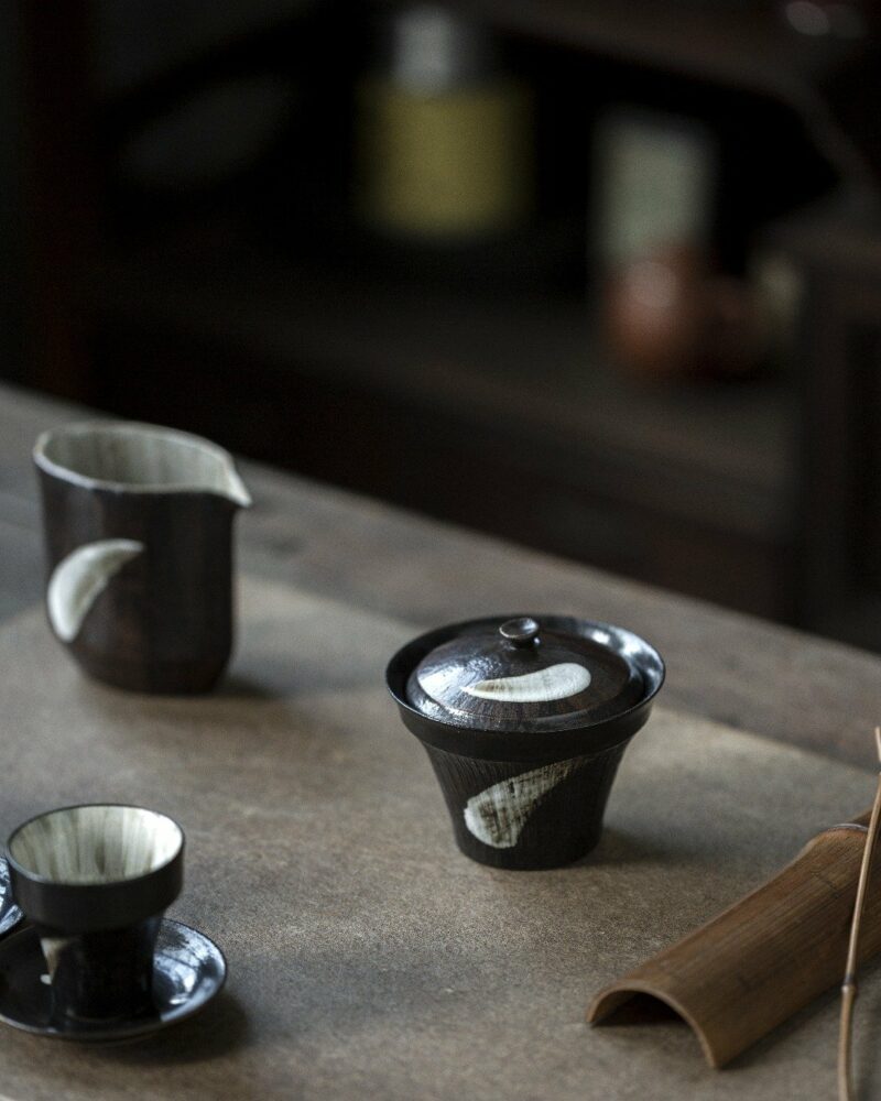 Handmade-Powder-Glaze-Ceramic-Ink-like-Cloud-Brushwork-100ml-Gaiwan15 Handmade Powder Glaze Ceramic Ink-like Cloud Brushwork 100ml Gaiwan