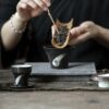 Handmade-Powder-Glaze-Ceramic-Ink-like-Cloud-Brushwork-100ml-Gaiwan4 Handmade Powder Glaze Ceramic Ink-like Cloud Brushwork 100ml Gaiwan