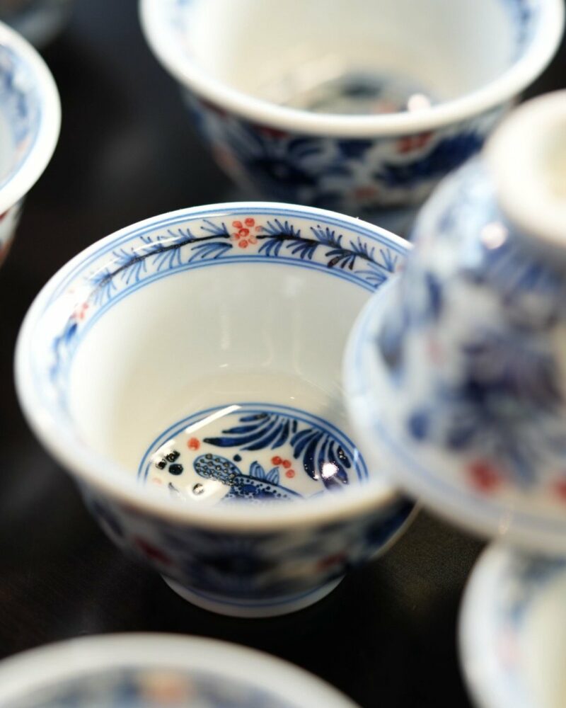 Handmade-Qinghua-Underglaze-Red-Porcelain-Fish-and-algae-50ml-Host-Cup10 Handmade Qinghua Underglaze Red Porcelain Fish and algae 50ml Host Cup