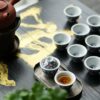Handmade Qinghua Underglaze Red Porcelain Lingzhi 50ml Gaiwan Set