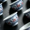 Handmade Qinghua Underglaze Red Porcelain Lingzhi 50ml Gaiwan Set