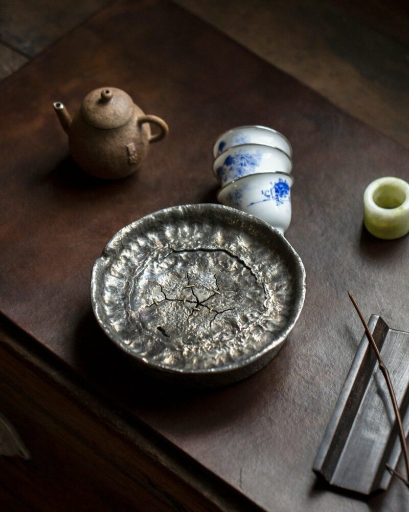 Handmade-Traditional-Vintage-Style-Tin-Worm-eaten-Like-Tea-Boat-With-Copper-Rivets4 Handmade Traditional Vintage Style Tin Worm-eaten Like Tea Boat With Copper Rivets