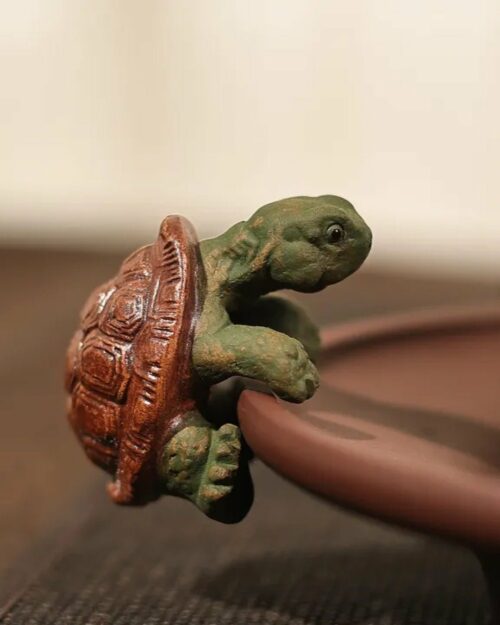 Handmade Zisha Yixing Clay Tortoise Shell Relief Tea Pet