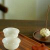 Minimalist Extra Thin Jade Porcelain Flared lip 40ml Tea Cup Set of 3