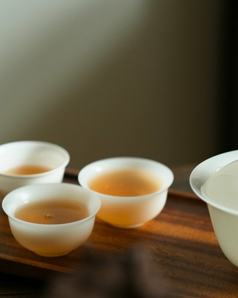Minimalist Extra Thin Jade Porcelain Flared lip 40ml Tea Cup Set of 3