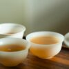 Minimalist Extra Thin Jade Porcelain Flared lip 40ml Tea Cup Set of 3