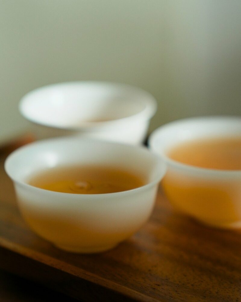 Minimalist Extra Thin Jade Porcelain Flared lip 40ml Tea Cup Set of 3