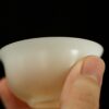 Minimalist Extra Thin Jade Porcelain Flared lip 40ml Tea Cup Set of 3