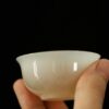 Minimalist Extra Thin Jade Porcelain Flared lip 40ml Tea Cup Set of 3