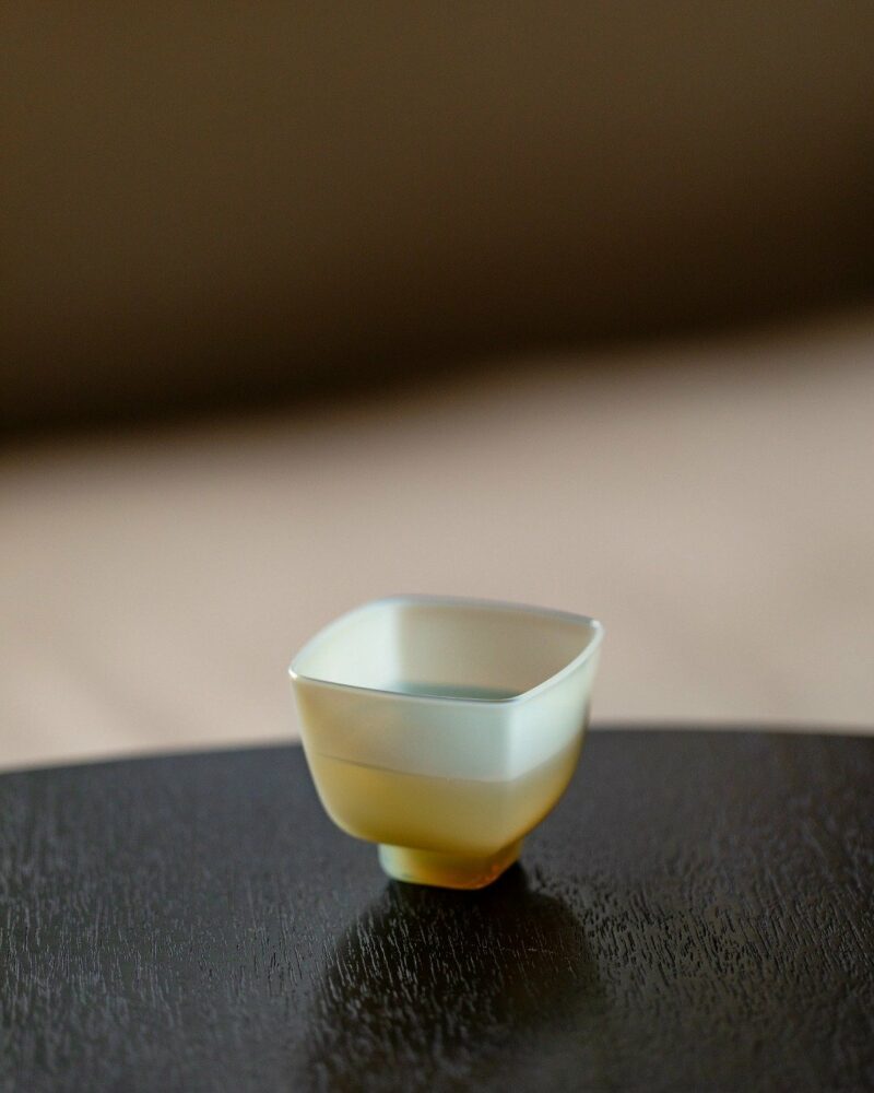 Minimalist Icy Glass Square Shape 50ml Tea Cup