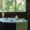 Minimalist Jade White Elegant Glass Yellow 270ml Teapot