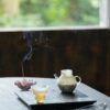 Minimalist Jade White Elegant Glass Yellow 270ml Teapot