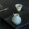 Minimalist Jade White Elegant Glass Yellow 270ml Teapot