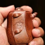 Fully Handmade Wood Fired Duanni Bamboo Relief 70ml Yixing Teapot