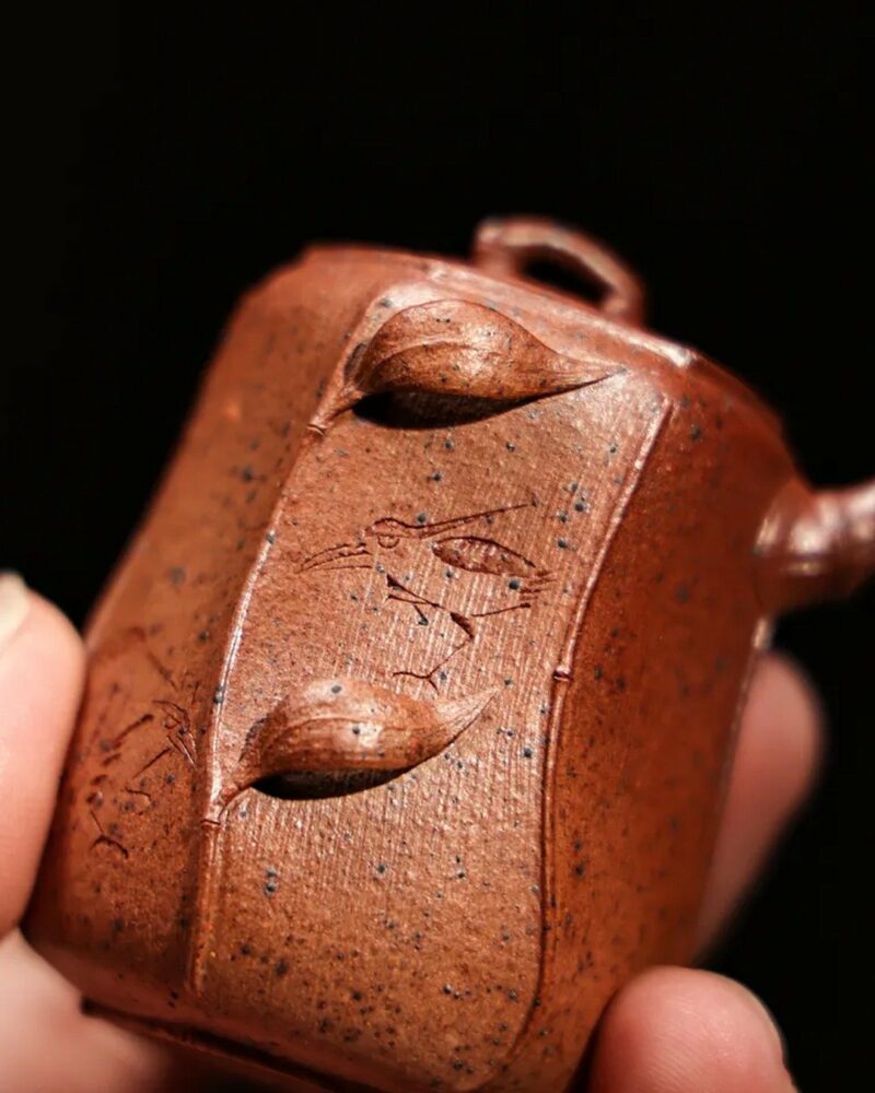 Fully-Handmade-Wood-Fired-Duanni-Bamboo-Relief-70ml-Yixing-Teapot7 Fully Handmade Wood Fired Duanni Bamboo Relief 70ml Yixing Teapot