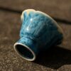Gradient Glaze Wood-kiln Fired Ceramic Blue Crystal Flower 45ml Tea Cup