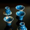 Gradient Glaze Wood-kiln Fired Ceramic Blue Crystal Flower 45ml Tea Cup