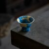 Gradient Glaze Wood-kiln Fired Ceramic Blue Crystal Flower 45ml Tea Cup