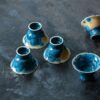 Gradient Glaze Wood-kiln Fired Ceramic Blue Crystal Flower 45ml Tea Cup