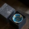 Gradient Glaze Wood-kiln Fired Ceramic Blue Crystal Flower 45ml Tea Cup
