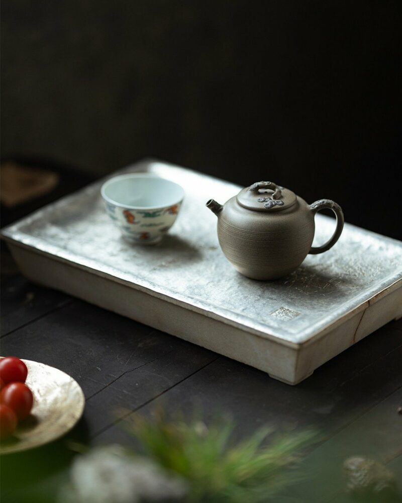 Half-Handmade-Qing-Duanni-Pine-Needle-Relief-200ml-Yixing-Teapot1 Half Handmade Qing Duanni Pine Needle Relief 200ml Yixing Teapot