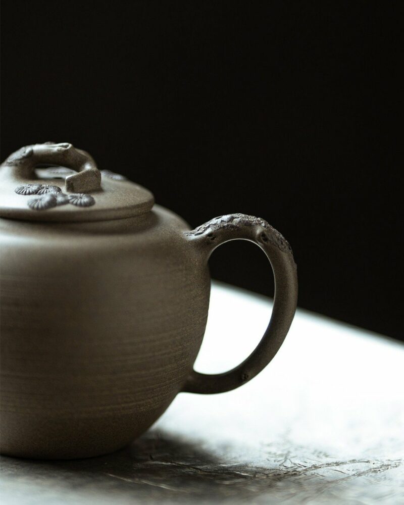 Half-Handmade-Qing-Duanni-Pine-Needle-Relief-200ml-Yixing-Teapot6 Half Handmade Qing Duanni Pine Needle Relief 200ml Yixing Teapot