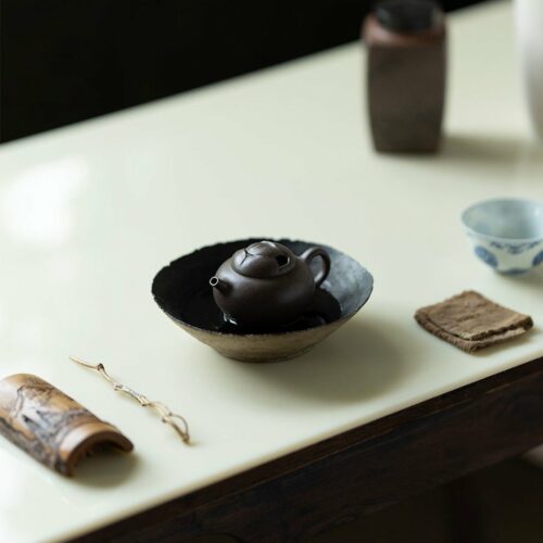 Half Handmade Qing Hui Zini Yu Lan Leaf Relief 120ml Yixing Teapot
