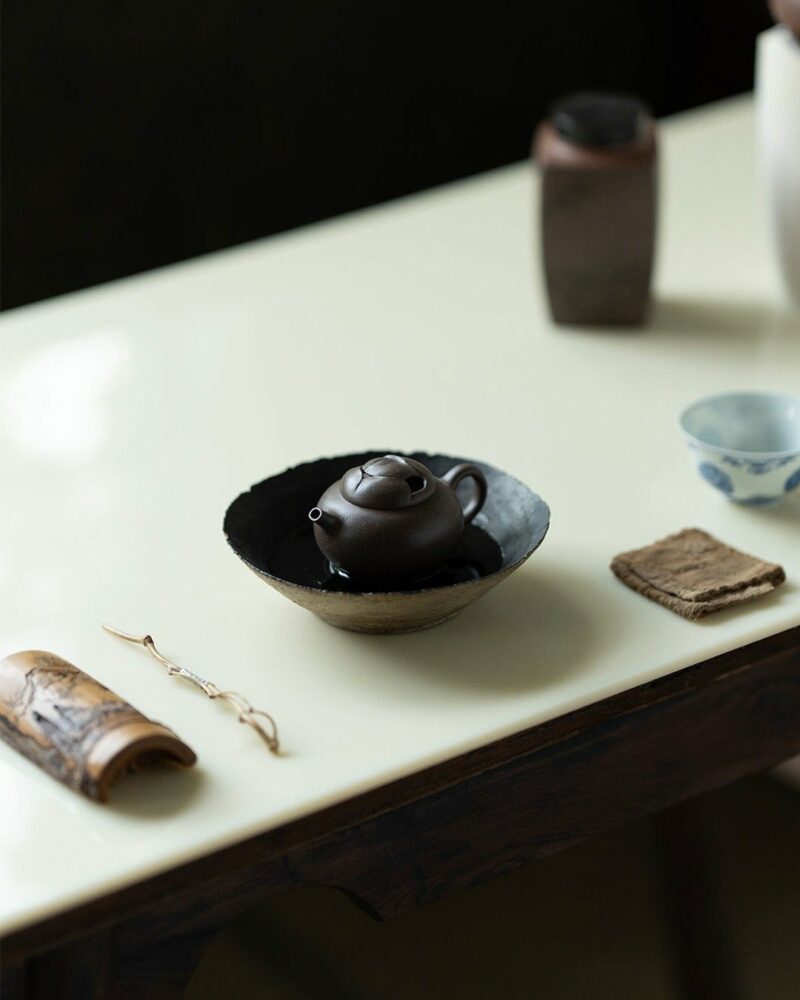 Half-Handmade-Qing-Hui-Zini-Yu-Lan-Leaf1 Half Handmade Qing Hui Zini Yu Lan Leaf Relief 120ml Yixing Teapot
