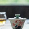 Hand-painted-Ceramic-Cat-Beneath-Falling-Cherry-Blossoms-100ml-Gaiwan2 Hand-painted Ceramic Cat Beneath Falling Cherry Blossoms 100ml Gaiwan