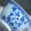 Hand-painted Qinghua Ceramic Translucent Rice Grain Intertwined Lotus 70ml Gaiwan Set