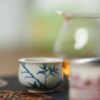 Hand-painted Qinghua Porcelain Bamboo and Butterfly 25ml Tea Cup