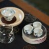 Hand-painted Qinghua Porcelain Bamboo and Butterfly 25ml Tea Cup