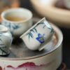 Hand-painted Qinghua Porcelain Bamboo and Butterfly 25ml Tea Cup