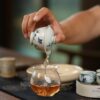 Hand-painted Qinghua Porcelain Bamboo and Butterfly 25ml Tea Cup