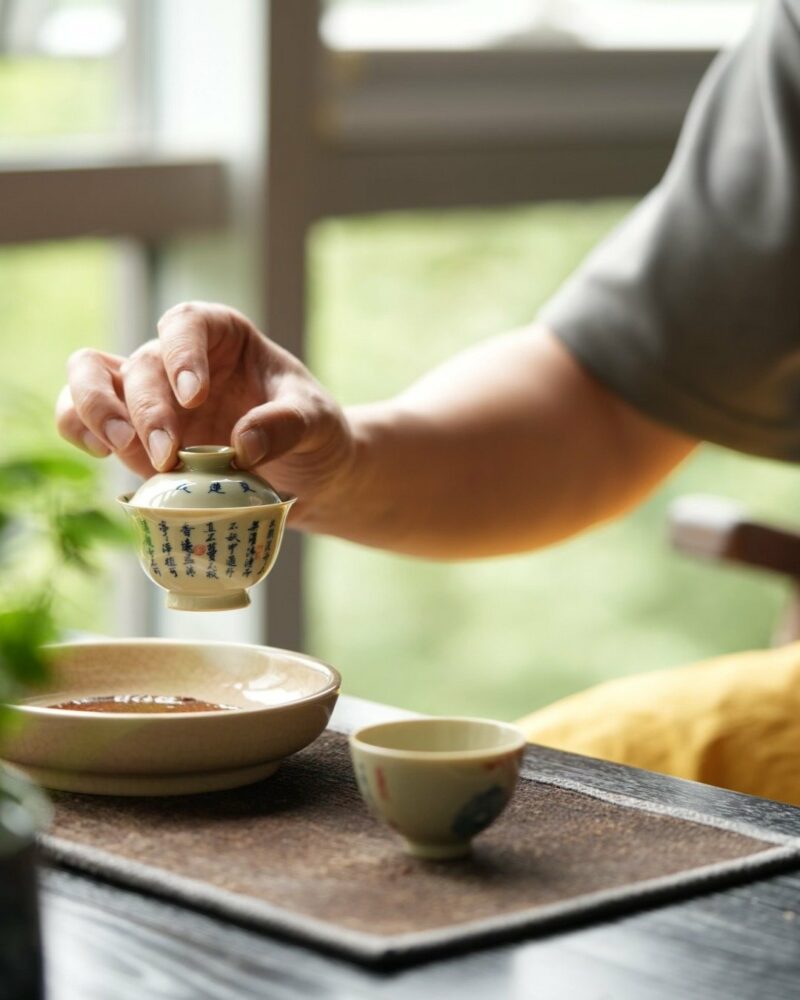 Hand-painted-Qinghua-Porcelain-Love-Lotus-Calligraphy-65ml-Gaiwan-Set7 Hand-painted Qinghua Porcelain Love Lotus Calligraphy 65ml Gaiwan Set