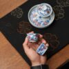 Hand-painted-Underglaze-Red-Ceramic-Blue-and-White-Pumpkin-Vines-75ml-Gaiwan-Set4 Hand-painted Underglaze Red Ceramic Blue and White Pumpkin Vines 75ml Gaiwan Set